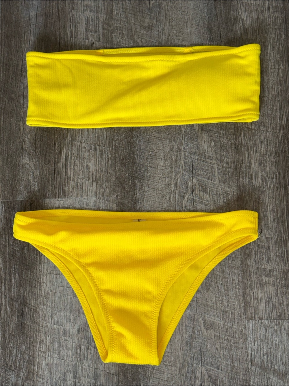Zaful Bright Yellow Bandeau Bikini Set